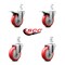 Service Caster 4 Inch Red Poly Swivel 7/8 Inch Square Stem Caster Total Lock Brakes SCC, 2PK SCC-SQTTL20S414-PPUB-RED-78-2-S-2 - alternate 4